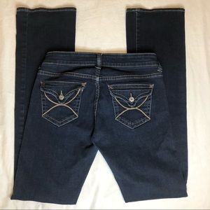 Delia’s Reese Dark Wash Straight Leg Jeans Size 5/6 Long